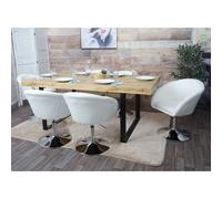 Mendler Lot de 6 Chaises HWC-F19 - Crème/Blanc