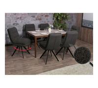 Mendler Lot de 6 chaises de Salle à Manger HWC-G66 Bouclé MVG Gris foncé