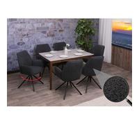 Mendler Lot de 6 chaises de Salle à Manger HWC-G67 Tissu Bouclé Oeko-Tex MVG Gris foncé