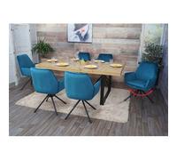 Mendler Lot de 6 Chaises HWC-G67 - Turquoise Velours