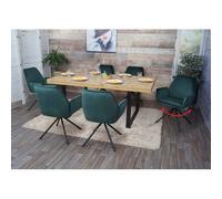 Lot de 6 chaises de salle à manger HWC-G67, chaise de cuisine avec accoudoirs velours, vert