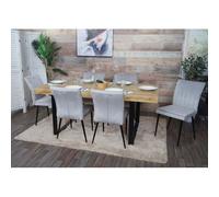 Lot de 6 chaises de salle à manger HWC-K16, chaise de cuisine, velours métal gris clair