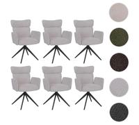 Lot de 6 chaises de salle à manger HWC-N11 gris clair, pieds gris foncé