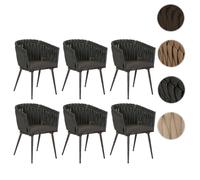 Lot de 6 chaises de salle à manger HWC-N38 anthracite Coussin gris foncé