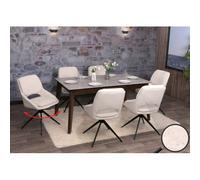 Mendler Chaises de salle à manger HWC-N73 – Lot de 6 – Tissu bouclé crème – Pivotantes
