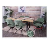 Mendler Lot de 6 chaises de Salle à Manger HWC-N74 Chenille (490g/m²) Öko-Tex MVG Vert