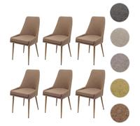 Lot de 6 chaises de salle à manger HWC-O27, chaise de cuisine rembourrée Chaise, tissu/textile (280g/m²) métal ~ marron
