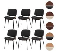 Lot de 6 chaises de salle à manger HWC-O44, chaise de cuisine, bois courbé simili-cuir Oeko-Tex MVG ~ aspect noyer, noir
