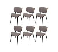 Mendler Lot de 6 chaises salle-à-manger HWC-O45, aspect noyer, tissu 370 g/m² Oeko-Tex, gris clair