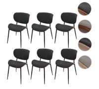Mendler Lot de 6 chaises salle à manger HWC-O45 – bois courbé, tissu 370g/m² Öko‑Tex, gris foncé