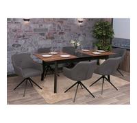 Mendler Lot de 6 chaises de Salle à Manger HWC-O47 Tissu 270 g/m² Gris