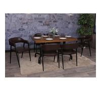 Mendler Lot de 6 chaises de Salle à Manger HWC-P29 Similicuir Marron foncé
