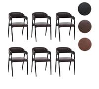 Mendler Lot de 6 chaises de Salle à Manger HWC-P29 Similicuir Marron foncé
