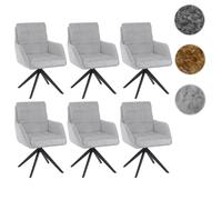 Lot de 6 chaises de salle à manger HWC-Q36, à retour automatique, beige