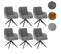 Lot de 6 chaises de salle à manger HWC-Q36, à retour automatique, gris