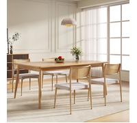 Lot de 6 chaises de salle à manger Jördfjok effet rotin / beige