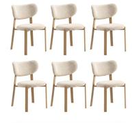 Lot de 6 chaises de salle à manger Luma - Tissu Beige / Pieds Chêne
