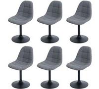 Mendler HWC-A60 - Lot de 6 chaises - Gris foncé