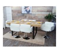 Lot De 6 Chaises De Salle À Manger Orlando, Chaise De Cuisine Pivotante Chaise, Similicuir Chrome Blanc Multicolore