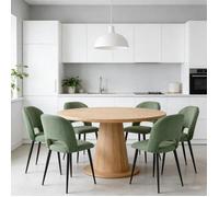 Lot de 6 chaises de salle à manger PIPIPOXER,Piètement en métal noir,Tissu Vert,Chaises Style scandinave moderne