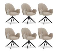 Lot de 6 chaises de salle à manger pivotante rembourrée fauteuils Homestyle4u
