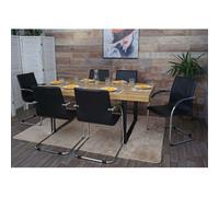 Lot de 6 chaises de salle à manger Samara, chaise de cuisine à piétement luge Chaise, acier noir
