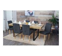 Lot de 6 chaises de séjour Littau tissu gris anthracite, pieds clairs