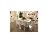 Lot de 6 chaises de table-salle à manger - cuisine - interieur/exterieur en resine coloris blanc - Longueur 47 x Profondeur 50 x Hauteur 87 cm --