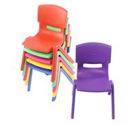 Lot de 6 chaises empilables en polypropylène pour enfants | Chaises empilables pour enfants, pour salle de rèche et maison, 6 couleurs, polypropylène robuste, dossier ventilé