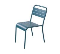 CONCEPT USINE Lot de 6 Chaises de Jardin BERGAME Acier Bleu Empilables