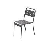 Lot de 6 chaises en acier gris foncé BERGAME