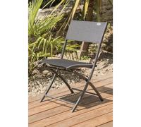 DCB Garden – Lot de 6 chaises de jardin pliantes – aluminium, toile plastifiée, gris anthracite
