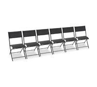 Paris prix lot de 6 chaises de jardin pliantes - gris anthracite