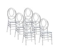 Lot de 6 chaises en polycarbonate plein - Cristal - AMALINE