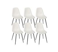Lot de 6 chaises en velours côtelé coloris crème - AMORY - ALTOBUY Beige