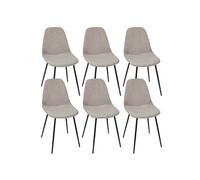 Lot de 6 chaises en velours côtelé coloris taupe - AMORY - ALTOBUY