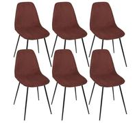 Lot de 6 chaises en velours côtelé coloris terracotta - AMORY