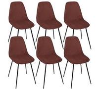 Lot de 6 chaises en velours côtelé coloris terracotta - AMORY