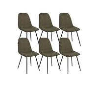 Lot de 6 chaises en velours côtelé coloris vert - AMORY - ALTOBUY Vert
