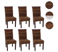 Mendler Chaises M45 – Banane tressée, 47x54x93 cm, pieds marrons – Lot de 6