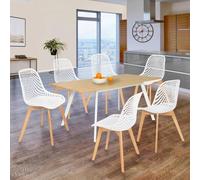 IDMarket – Lot de 6 chaises de salle à manger MANDY scandinaves – Blanc