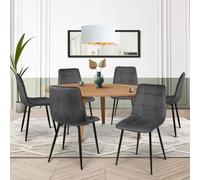 IDMarket - Lot de 6 chaises Mila en Velours Gris foncé pour Salle à Manger