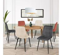 Lot de 6 chaises mila en velours mix color terracotta x2, gris foncé x2 et beige x2