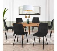 Lot de 6 chaises MILA en velours noir pour salle à manger