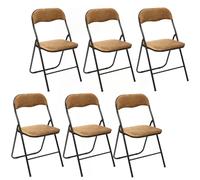 Lot de 6 chaises pliantes effet velours - Ocre doré