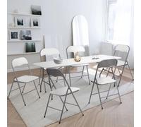 Lot de 6 chaises pliantes KITY blanches en PU