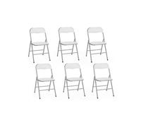 IDMarket Chaises pliantes KITY Lot de 6 en PU blanches