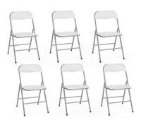 IDMarket Chaises pliantes KITY Lot de 6 en PU blanches