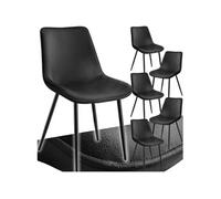 Lot de 6 chaises Rembourrées aspect velours assise Ergonomique noir