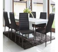 Lot De 6 Chaises Romane Noires Pour Salle À Manger